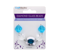 Diamond Glass Beads Turquoise for jewellery making and crafts