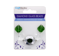 Emerald diamond faceted glass beads for crafts