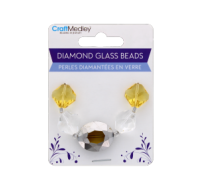 Diamond Glass Beads Amber
