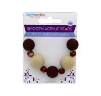 Smooth Brown Acrylic Beads 9 pc