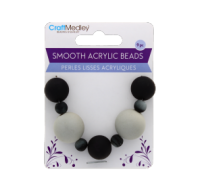 Smooth black acrylic beads 9 pieces