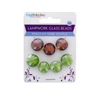 Lampwork Glass Beads Earth Tones 7 pc