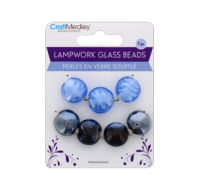 Lampwork Glass Beads Dusk 7 pc