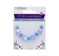 Etched Glass Beads Elegant 9 Pcs
