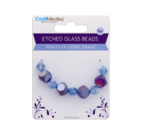 Etched glass beads regal design 9 pc