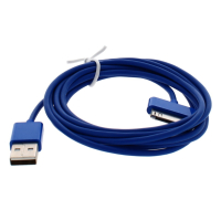 Blue 2-metre data and charging cable for iPhone 4