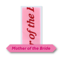 Mother of the Bride Party Sash White Gold Text