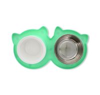 2PC Collapsible Cat Bowls - Portable Green
