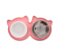 Wholesale 2pc Collapsible Cat Bowls - Portable Pink