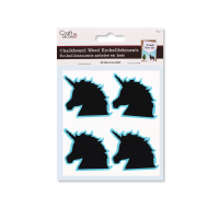 5cm Unicorn Chalkboard Wooden Stickers x4