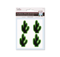 5cm Icon Chalkboard Wood Stickers x4 Cactus