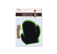 Wood Chalkboard Tags in Mitten and Cactus Shapes