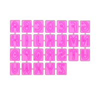 Cake Decorating Pink Alphabet Embossers