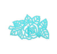 Blue flower cake decorating stencil close up
