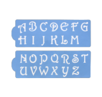 Alphabet stencil set for cake decorating, two pack