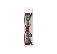 Stylish brown slim reading glasses with +1.50 magnification