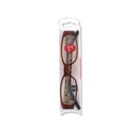 Stylish brown slim glasses with +2.00 magnification