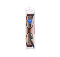 Elegant Slim Brown Reading Glasses with +2.50 strength