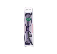 Full-frame purple reading glasses with +1.50 magnification