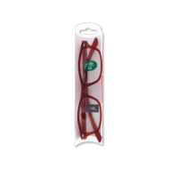 Vibrant red reading glasses with +1.50 lens power