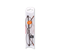 Metal slim reading glasses +1.00 full rim brown
