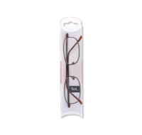 Metal slim reading glasses +2.00 full rim brown