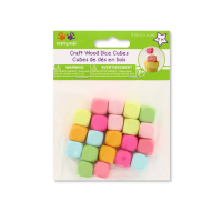 Craft Wood 14mm Pastel Dice 21Pc