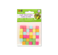 Craft Wood 10mm Pastel Cubes 35 Piece Pack