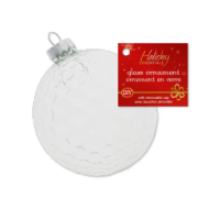 8cm DIY Ornate Glass Bauble Ornament with Metal Hanger