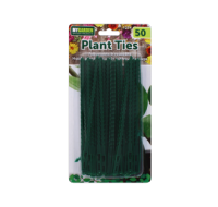 Adjustable and reusable green plant ties in a 50 pack