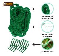 4m Pea & Bean Netting w/ 8 Plant Fixing Clips
