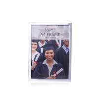 A4 silver metal picture frame with glass front