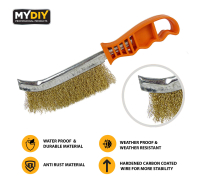 BRASS WIRE BRUSH WITH GRIP HANDLE 26 X 5CM