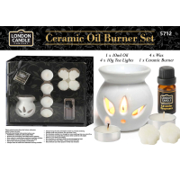 CERAMIC LAVENDER OIL BURNER GIFT SET 