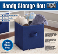 FABRIC FOLDABLE HANDY STORAGE BOX BLUE CUBE
