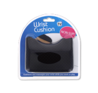 Non-skid wrist rest cushion for comfortable computer use.