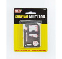 Survival multi-tool showing multiple functions and compact design