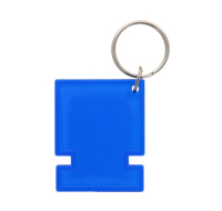 Blue computer shaped keychain for keys and bags