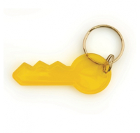 Translucent amber key shaped keychain