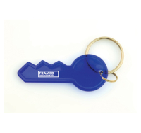 KEY SHAPED KEY CHAIN TRANSLUCENT BLUE