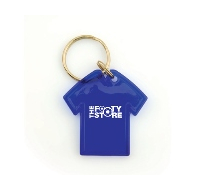 Blue T-shirt shaped key chain for promotions