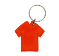 Translucent red T-shirt shaped key chain