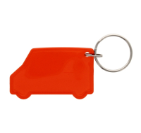 Translucent red van shaped keychain for promotions