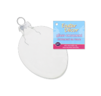 8cm Clear Glass Egg Ornament with Metal Hanger