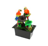 TABLE WATERFALL - SMALL, BATTERY (ORANGE PARROT, GREEN LEAVES STYLE)