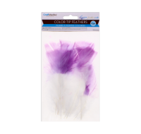 White feathers with lilac colour tips 12 pc