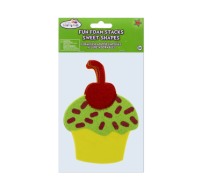 Red Cherry Cupcake Fun Foam Stacks for kids crafts