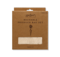Set of 6 reusable produce bags in assorted sizes