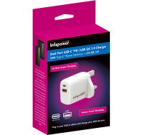 Infapower 30W Dual Port USB-C PD QC 3.0 Charger