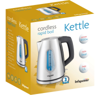 1.7L 3000W Brushed Stainless Steel Cordless Kettle
